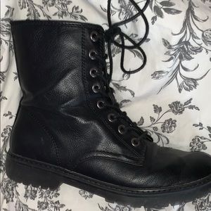 Black combat boots